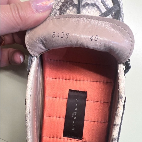 NWT John Richmond Gray and White Snakeskin Loafers main image 7